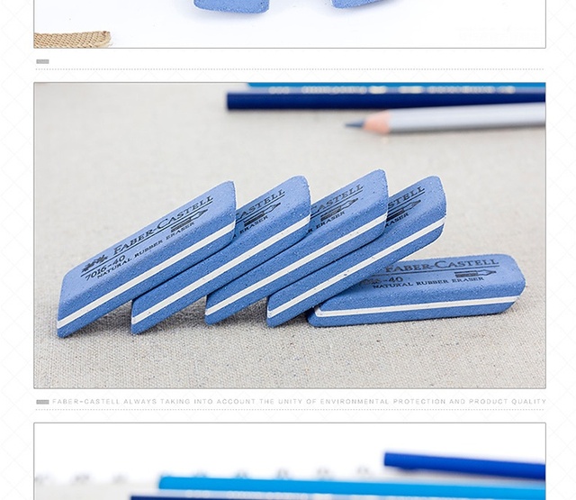 Gumka do mazania Faber Castell na długopis żelowy, długopis, pióro wieczne, pióro atramentowe - kasowalna, dla studentów, z piaskiem - Wianko - 6