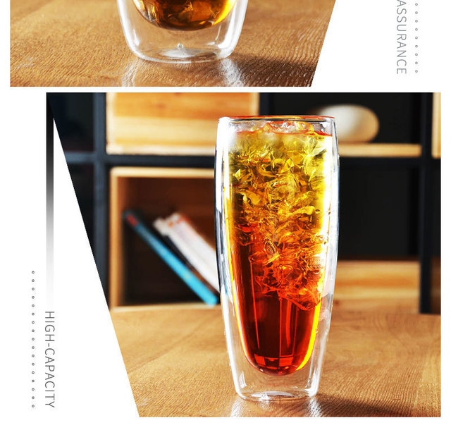 Nowy, żaroodporny zestaw szklanek do napojów: kufel dwuścienny 650ml, filiżanka espresso, filiżanka do herbaty 80ml - Wianko - 14