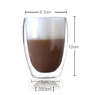 Nowy, żaroodporny zestaw szklanek do napojów: kufel dwuścienny 650ml, filiżanka espresso, filiżanka do herbaty 80ml - Wianko - 8