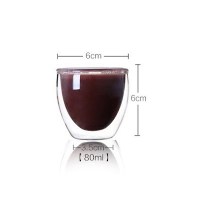 Nowy, żaroodporny zestaw szklanek do napojów: kufel dwuścienny 650ml, filiżanka espresso, filiżanka do herbaty 80ml - Wianko - 6