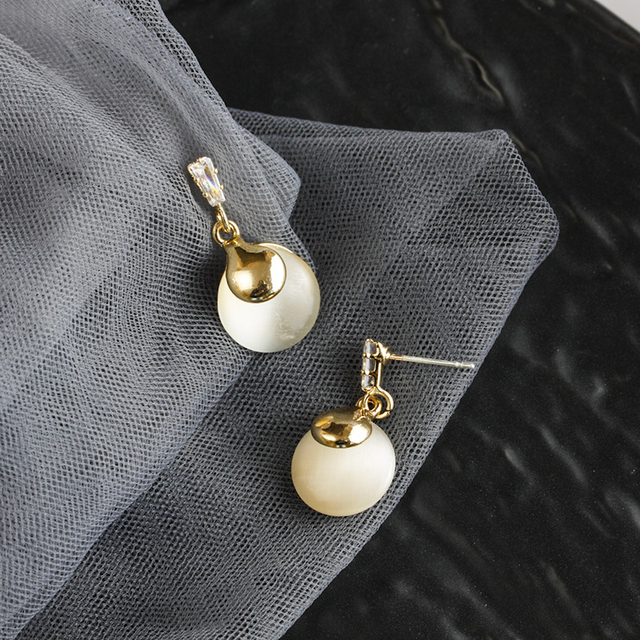 Nowoczesne, geometryczne kolczyki wiszące Opal dynda z koreańskim stylem dla kobiet – LATS Bijoux 2020 modna biżuteria - Wianko - 15
