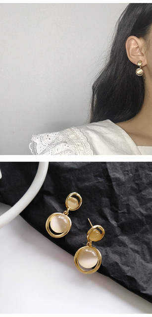 Nowoczesne, geometryczne kolczyki wiszące Opal dynda z koreańskim stylem dla kobiet – LATS Bijoux 2020 modna biżuteria - Wianko - 20