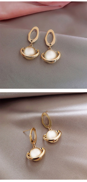 Nowoczesne, geometryczne kolczyki wiszące Opal dynda z koreańskim stylem dla kobiet – LATS Bijoux 2020 modna biżuteria - Wianko - 32