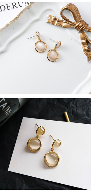 Nowoczesne, geometryczne kolczyki wiszące Opal dynda z koreańskim stylem dla kobiet – LATS Bijoux 2020 modna biżuteria - Wianko - 21