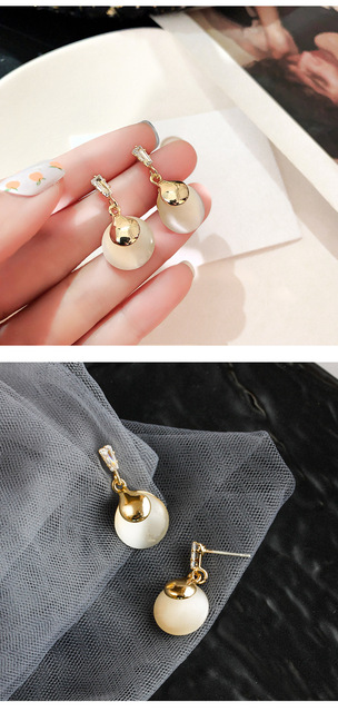 Nowoczesne, geometryczne kolczyki wiszące Opal dynda z koreańskim stylem dla kobiet – LATS Bijoux 2020 modna biżuteria - Wianko - 34
