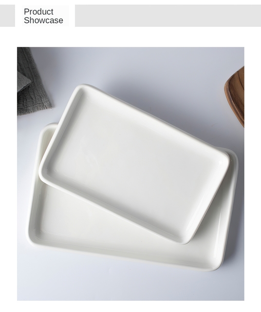 Płyta ceramiczna zachodniej talerz talerze obiadowe biały kwadrat okrągłe zastawa stołowa przechowywanie wielofunkcyjne taca domu przybory kuchennePłyta ceramiczna zachodnie talerze obiadowe biały - Wianko - 6
