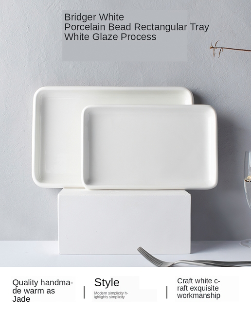 Płyta ceramiczna zachodniej talerz talerze obiadowe biały kwadrat okrągłe zastawa stołowa przechowywanie wielofunkcyjne taca domu przybory kuchennePłyta ceramiczna zachodnie talerze obiadowe biały - Wianko - 1