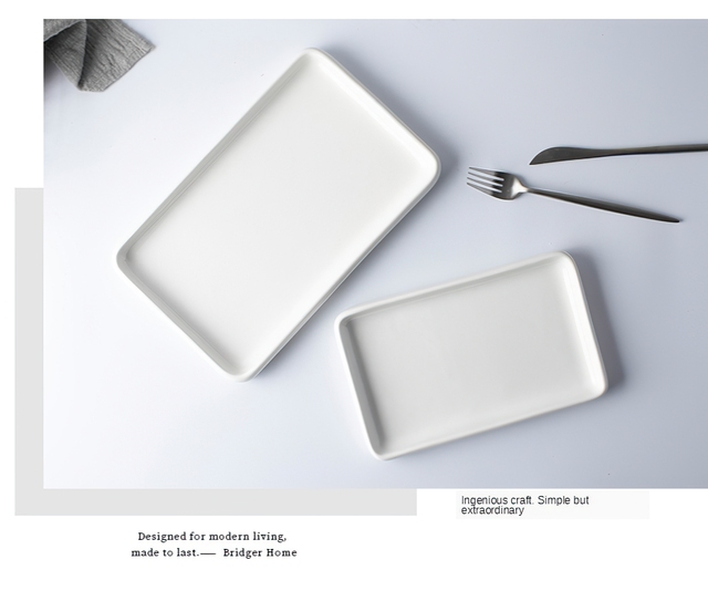 Płyta ceramiczna zachodniej talerz talerze obiadowe biały kwadrat okrągłe zastawa stołowa przechowywanie wielofunkcyjne taca domu przybory kuchennePłyta ceramiczna zachodnie talerze obiadowe biały - Wianko - 16