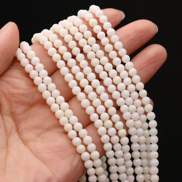 Naturalny koral okrągły 4mm kamień zroszony do samodzielnego tworzenia biżuterii dla kobiet - Wianko - 4