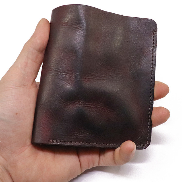 Portfel męski z prawdziwej skóry Vintage, krótki model, pomarszczony wygląd, Bifold, z pionową kieszenią na karty kredytowe i woreczkiem na pieniądze - Wianko - 25