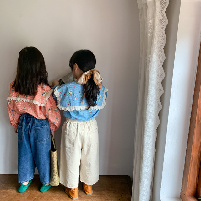 Dżinsy dziecięce casualowe unisex, luźne spodnie jeansowe z szerokimi nogawkami dla chłopców i dziewczynek w wieku 1-7 lat - Wianko - 10
