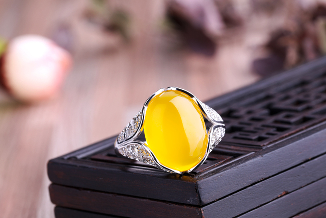 Pierścień Cabochon 12*16mm Srebro Kolor 925 Białe Złoto dla Biżuterii- Opal Agat Turkus - Wianko - 6