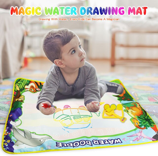 Mata do rysowania wodą 80x65cm + 3 Doodle długopisy zestaw Montessori dla dzieci - Wianko - 1