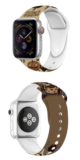 Halloween specjalny pasek silikonowy Apple Watch do iWatch 7 6 SE 5 4 3 2 45mm 41mm 44mm 40mm 42mm 38mm (drukowane pasmo) - Wianko - 11