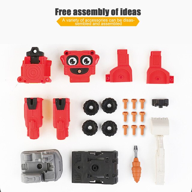 Zmontowany ręcznie model samochodu inżynieryjnego dla dzieci - zestaw puzzli do demontażu i montażu, deformująca się zabawkowa figurka robota- Juguete - Wianko - 14