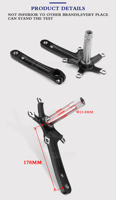 Korba rowerowa PROWHEEL 130 BCD 170/172.5mm z BB wspornikiem dolnym, do jazdy szosowej i składanej na rowerze - Wianko - 6