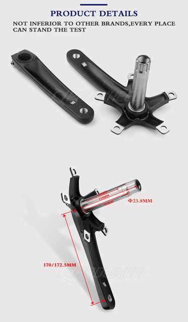 Korba rowerowa PROWHEEL 130 BCD 170/172.5mm z BB wspornikiem dolnym, do jazdy szosowej i składanej na rowerze - Wianko - 2