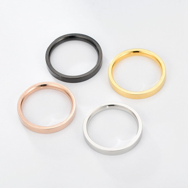 Czarne złote i srebrne trendy pierścienie z czarnej stali nierdzewnej - biżuteria dla kobiet i mężczyzn - Wianko - 6