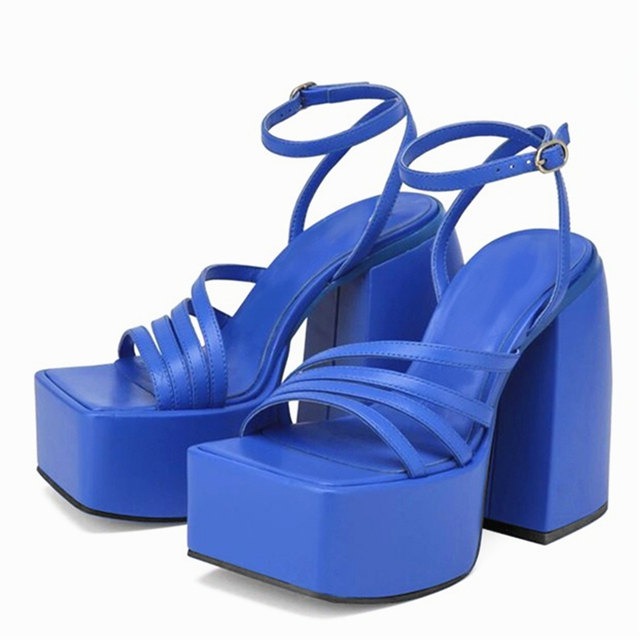 Nowe sandały na platformie dla kobiet o dużych rozmiarach 34-43, imprezowe klapki na wysokim obcasie, idealne na letnie noce i uroczystości ślubne - Wianko - 13