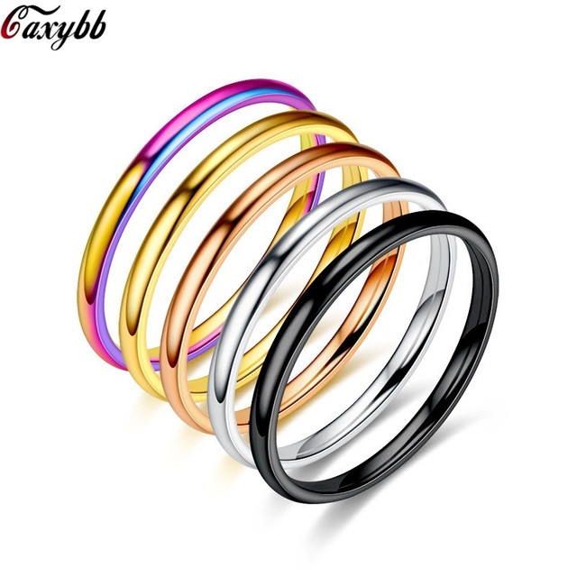 Pierścień ślubny tęczowy ze stali nierdzewnej dla kobiet w kolorze różowego złota i złota - Wianko - 5