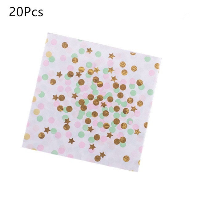 Serwetki papierowe jednorazowe, 20 sztuk/zestaw, różowe złoto Dot, idealne na urodziny i dekoracje ślubne - Wianko - 7