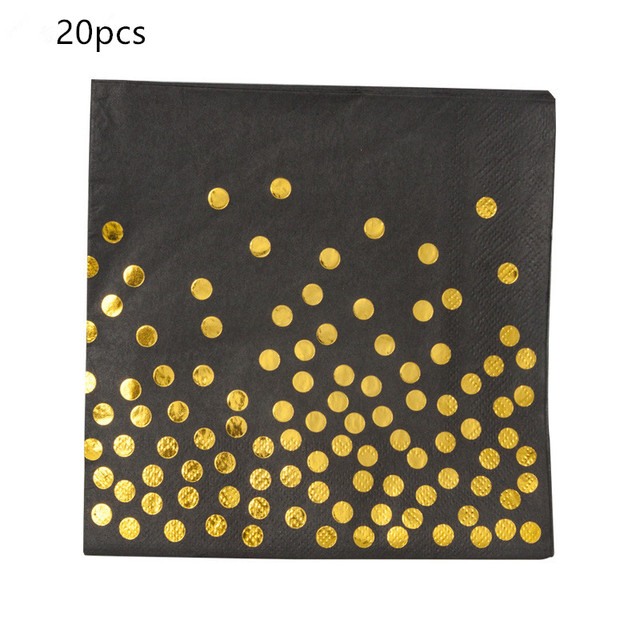 Serwetki papierowe jednorazowe, 20 sztuk/zestaw, różowe złoto Dot, idealne na urodziny i dekoracje ślubne - Wianko - 4