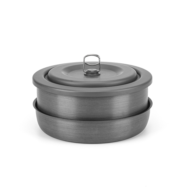 Zestaw 5 twardych anodyzowanych aluminium ze stopu garnków i patelni do smażenia z chwytakami naczynia do gotowania piknikowego - Wianko - 5