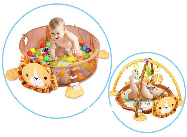 Mata do zabawy i ćwiczeń dla dzieci - żółw, pełzanie, koc niemowlę, dywanik - Wianko - 4
