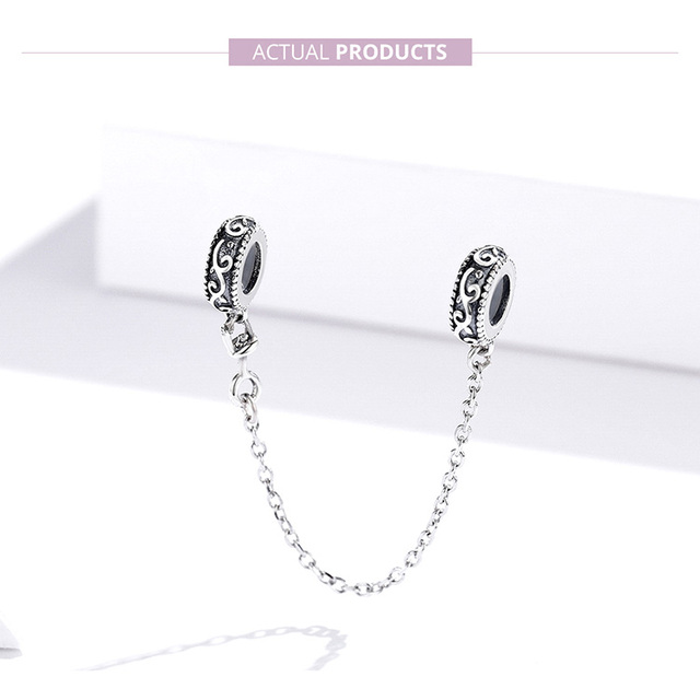 Perfekcyjny korek srebrny WOSTU 925 łańcuch bezpieczeństwa koraliki charm do bransoletek DIY z biżuteryjnym wężowym motywem CQC1546 - Wianko - 2