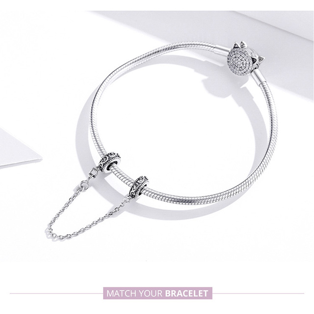 Perfekcyjny korek srebrny WOSTU 925 łańcuch bezpieczeństwa koraliki charm do bransoletek DIY z biżuteryjnym wężowym motywem CQC1546 - Wianko - 4