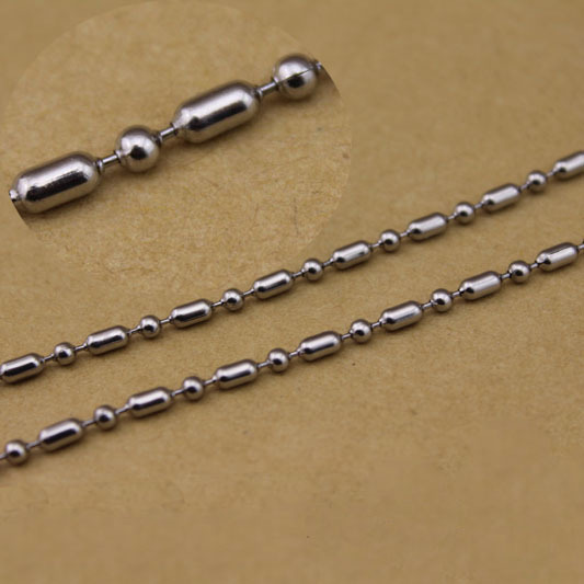 2 metry łańcucha Link Chain o średnicy 2.4mm, kolor srebrny, stalowe kule, idealne do tworzenia własnych wisiorków i naszyjników - Wianko - 14