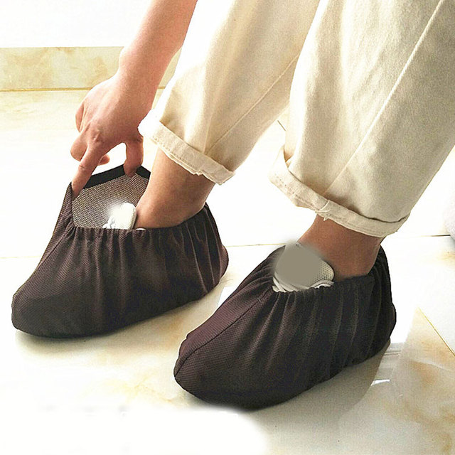 Gruby, wielokrotnego użytku pokrowiec na buty zmywalny, antypoślizgowy - Ochraniacz na obuwie z włókniny - Wianko - 3