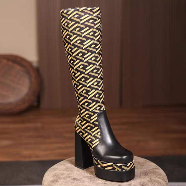 Luksusowe damskie buty na platformie z grubymi szpilkami - mieszane kolory, idealne na party OL - Wianko - 3