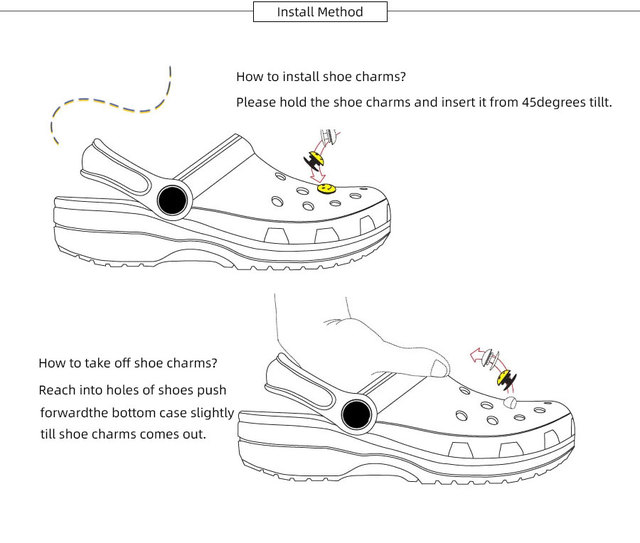 Ozdoba do butów PVC dla dziewczyny - czarna klamra zasady DIY - akcesorium śmieszne, magiczna dekoracja butów Jibz dla Croc Charms, dzieci, prezent na Boże Narodzenie - Wianko - 3