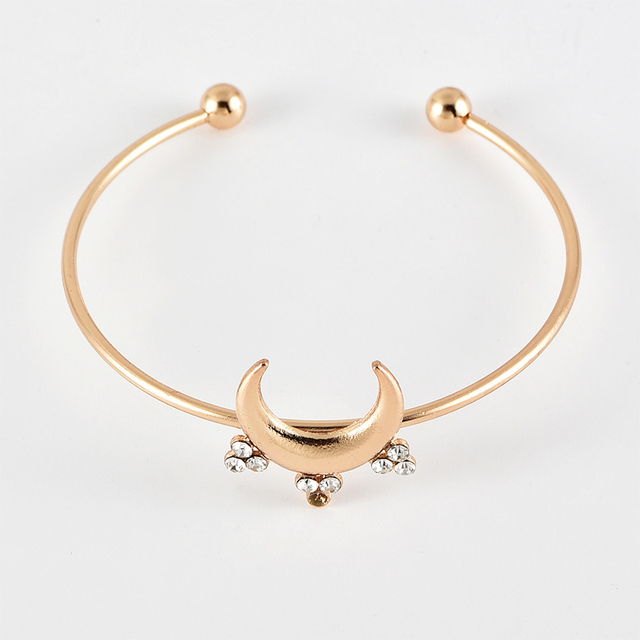Złoty zestaw bransoletek księżycowych i słońca z kamykami Rhinestone dla kobiet w ręcznym wykonaniu - moda biżuteryjna 2021 - Wianko - 7