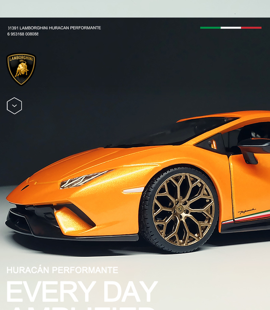 Model samochodu Lamborghini Huracan Performante 1:24 - aluminiowy samochód sportowy - kolekcjonerska zabawka - Wianko - 11