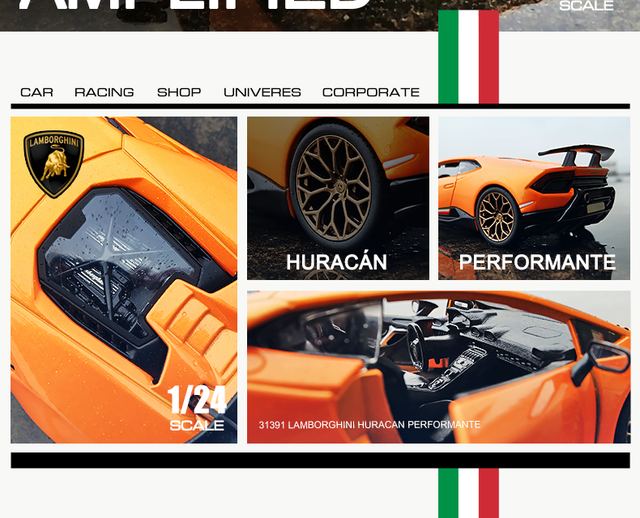Model samochodu Lamborghini Huracan Performante 1:24 - aluminiowy samochód sportowy - kolekcjonerska zabawka - Wianko - 3