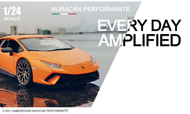 Model samochodu Lamborghini Huracan Performante 1:24 - aluminiowy samochód sportowy - kolekcjonerska zabawka - Wianko - 4