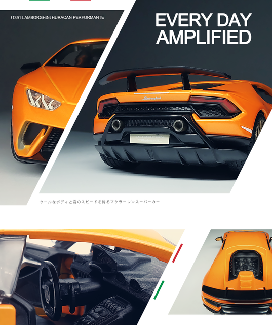 Model samochodu Lamborghini Huracan Performante 1:24 - aluminiowy samochód sportowy - kolekcjonerska zabawka - Wianko - 8