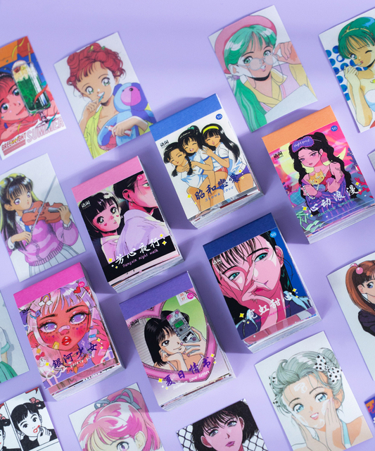 50 sztuk naklejek Anime Kawaii z ładną dziewczyną do scrapbookingu i dekoracji - DIY, biuro, telefon - Wianko - 1