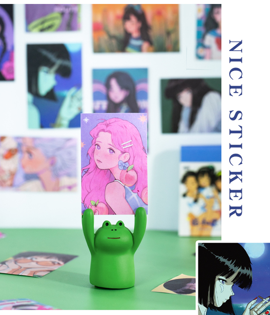 50 sztuk naklejek Anime Kawaii z ładną dziewczyną do scrapbookingu i dekoracji - DIY, biuro, telefon - Wianko - 11