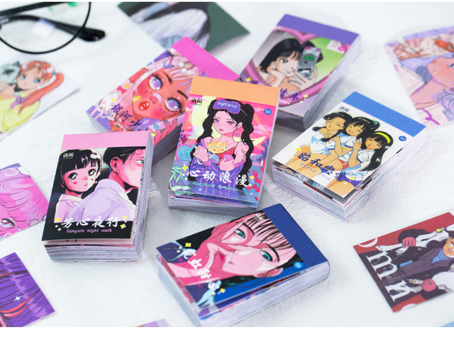 50 sztuk naklejek Anime Kawaii z ładną dziewczyną do scrapbookingu i dekoracji - DIY, biuro, telefon - Wianko - 10