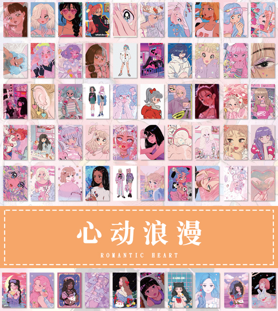50 sztuk naklejek Anime Kawaii z ładną dziewczyną do scrapbookingu i dekoracji - DIY, biuro, telefon - Wianko - 6