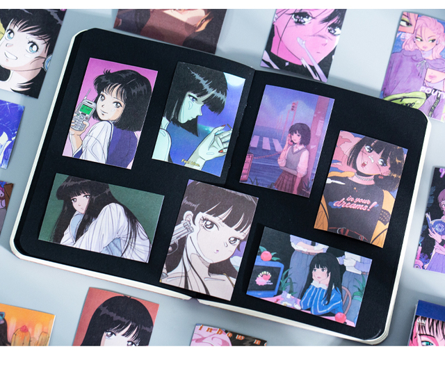 50 sztuk naklejek Anime Kawaii z ładną dziewczyną do scrapbookingu i dekoracji - DIY, biuro, telefon - Wianko - 22