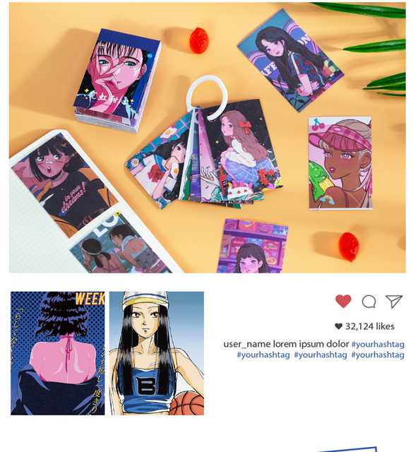50 sztuk naklejek Anime Kawaii z ładną dziewczyną do scrapbookingu i dekoracji - DIY, biuro, telefon - Wianko - 16