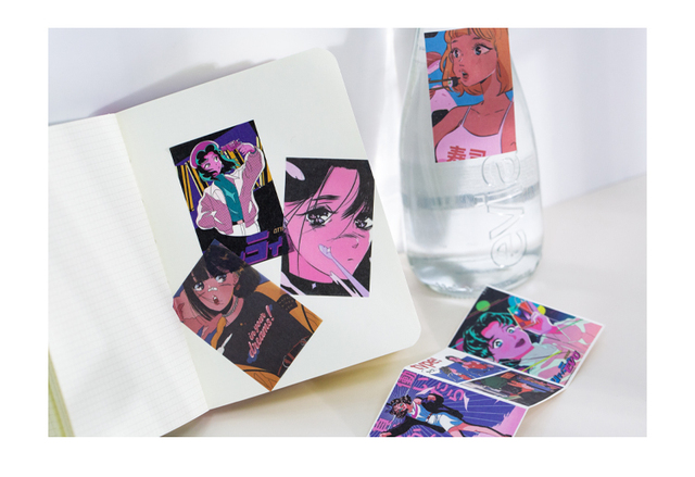 50 sztuk naklejek Anime Kawaii z ładną dziewczyną do scrapbookingu i dekoracji - DIY, biuro, telefon - Wianko - 21