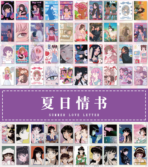 50 sztuk naklejek Anime Kawaii z ładną dziewczyną do scrapbookingu i dekoracji - DIY, biuro, telefon - Wianko - 7