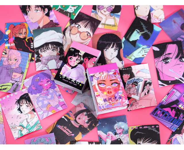 50 sztuk naklejek Anime Kawaii z ładną dziewczyną do scrapbookingu i dekoracji - DIY, biuro, telefon - Wianko - 23