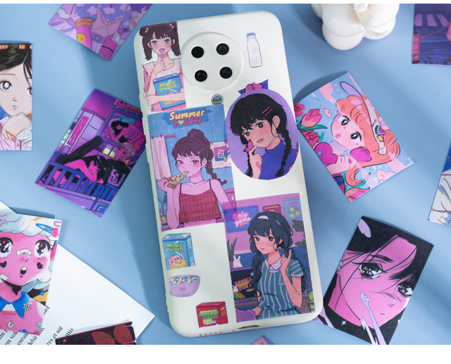 50 sztuk naklejek Anime Kawaii z ładną dziewczyną do scrapbookingu i dekoracji - DIY, biuro, telefon - Wianko - 19