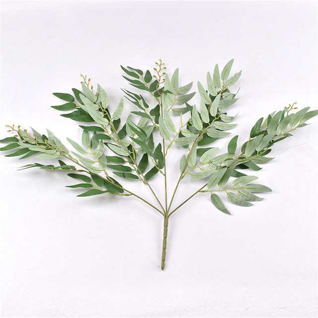 Rozwidlone wierzby jedwabne gałęzie z kwiatami i oliwnymi liśćmi dla ogrodu i uroczystości ślubnych - Wianko - 5